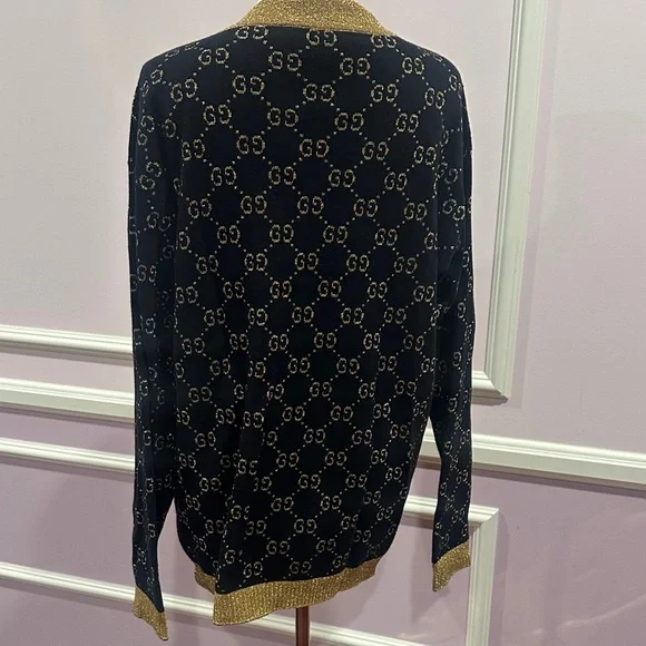 Gucci Cotton-blend lamé cardigan